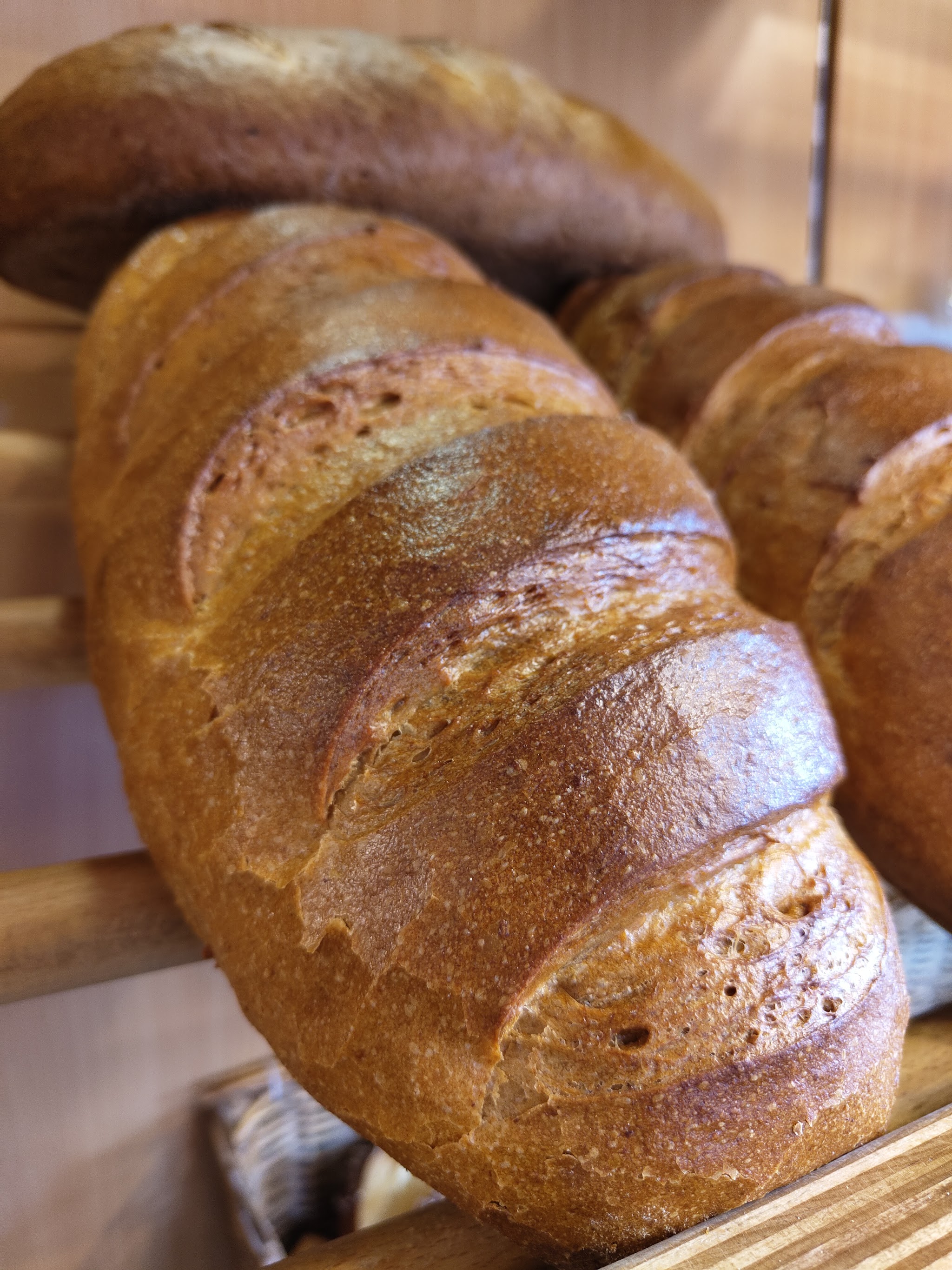 Frisch gebackenes Brot aus der Bäckerei Lorenz, Nahaufnahme